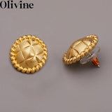 Sterling Silver Heart Studs Earrings 18K Plated Vintage Jewelry