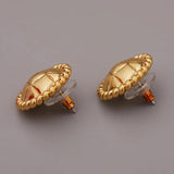 Sterling Silver Heart Studs Earrings 18K Plated Vintage Jewelry