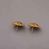 Sterling Silver Heart Studs Earrings 18K Plated Vintage Jewelry