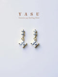925 Silver Crystal Small Diamond Drop Earrings Wedding Jewelry
