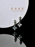 925 Silver Crystal Small Diamond Drop Earrings Wedding Jewelry