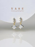 925 Silver Crystal Small Diamond Drop Earrings Wedding Jewelry