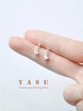 925 Silver Crystal Small Diamond Drop Earrings Wedding Jewelry