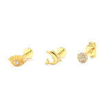 925 Silver Zorcon Evil Eye Stud Earrings Set for Women