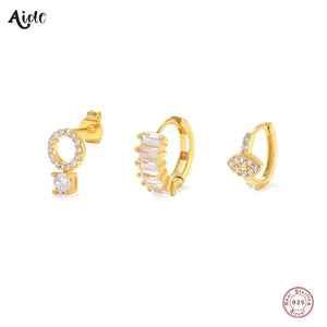 925 Silver Zorcon Evil Eye Stud Earrings Set for Women