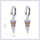 925 Silver Zircon Water Drop Earrings Fine Party Jewelry