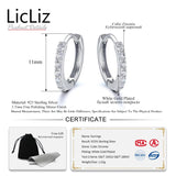 925 Silver Circle Hoop Earrings CZ Huggie Loop LE0385