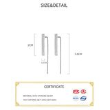 925 Silver Brushed Minimalist Ear Piercing Earrings