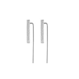 925 Silver Brushed Minimalist Ear Piercing Earrings