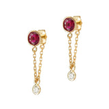 Colorful Zircon Earrings Sterling Silver Tassel Chain Drop Earring