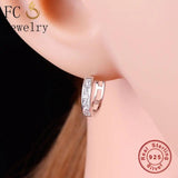 925 Silver Zirconia Stud Earring For Women Oorbellen Brinco Boucle D'oreille