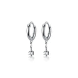 925 Silver Zircon Tassel Stud Earrings for Women
