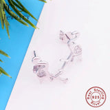 925 Silver Tropical Bird Crystal Stud Earring For Women
