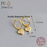 925 Silver Love Heart CZ Pendant & Zircon Hoop Earring Set