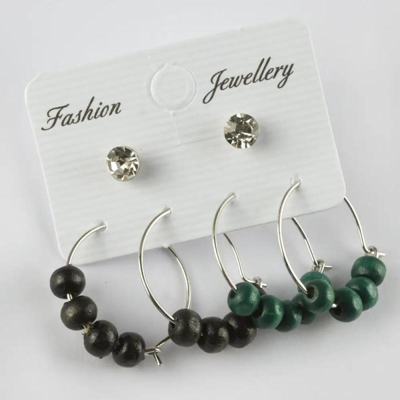 Gemstone Beads Ring Earrings