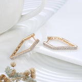 Natural Zircon Dangle Earrings 585 Rose Geometry Glossy Women Fine Jewelry