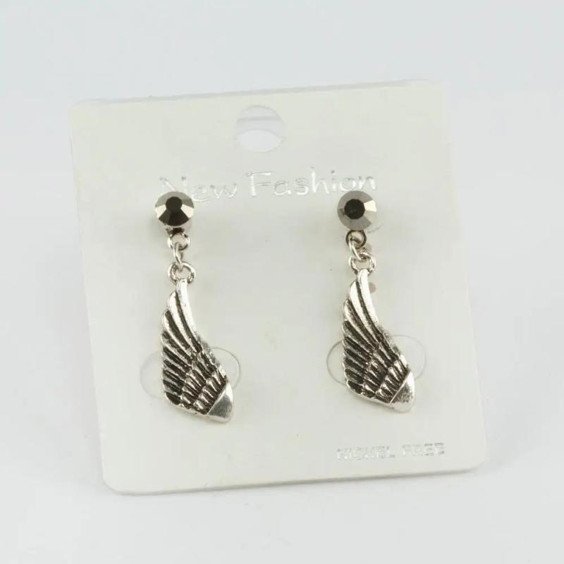 Dangle Wing CZ Earrings
