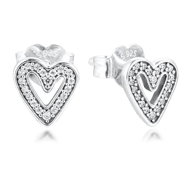 Heart Stud Earring Sterling Silver 925 Jewelry