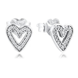 Heart Stud Earring Sterling Silver 925 Jewelry