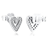Heart Stud Earring Sterling Silver 925 Jewelry