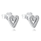 Heart Stud Earring Sterling Silver 925 Jewelry