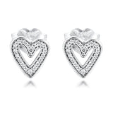 Heart Stud Earring Sterling Silver 925 Jewelry