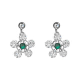 Zircon Flower Stud Earrings 925 Sterling Silver Wedding Jewelry
