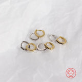 Dainty 14K Crystal Diamond Hoop Earrings for Women