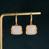 Bamboo Leaf Earrings Jade Retro Temperament Earrings for Women Gift