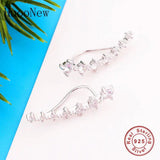 925 Silver Punk Geometric Circle CZ Stud Ear Cuff for Valentine