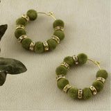 Strass Velvet Figured Ring Earrings