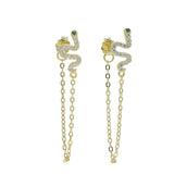925 Silver Tassel Chain Earrings - Women's Fine Jewelry