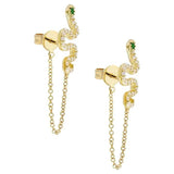 925 Silver Tassel Chain Earrings - Women's Fine Jewelry