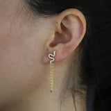 925 Silver Tassel Chain Earrings - Women's Fine Jewelry