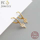 925 Silver Small Cactus Zirconia Hoop Earring For Women