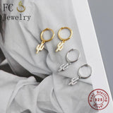 925 Silver Small Cactus Zirconia Hoop Earring For Women