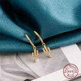 925 Silver Small Cactus Zirconia Hoop Earring For Women