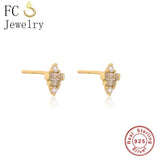 925 Silver Bee Shape Zircon Stud Earrings for Women