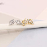 925 Silver Bee Shape Zircon Stud Earrings for Women