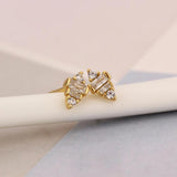 925 Silver Bee Shape Zircon Stud Earrings for Women