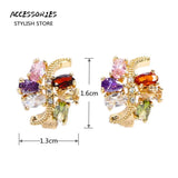 Crystal Hoop Earrings for Women, Plated Novelty Jewelry