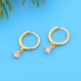 925 Silver Mini Zirconia Hoop Earring - Geometric Ear Piercing Orecchini