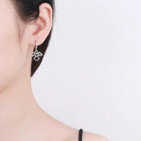925 Silver Heart Angel Hoop Earrings Women Jewelry Gift