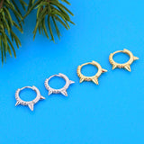 Punk Rainbow CZ Hoop Earring 925 Silver