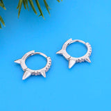 Punk Rainbow CZ Hoop Earring 925 Silver