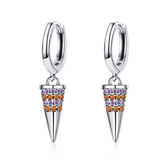 Colored Angel Hoop Earrings 925 Sterling Silver Women's Party Jewelry