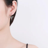 Colored Angel Hoop Earrings 925 Sterling Silver Women's Party Jewelry
