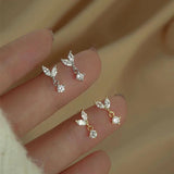 S925 Sterling Silver Stud Earrings Small Leaf Buds Birthday Present