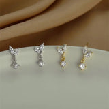 S925 Sterling Silver Stud Earrings Small Leaf Buds Birthday Present