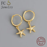 925 Silver Starfish Hoop Earring for Women